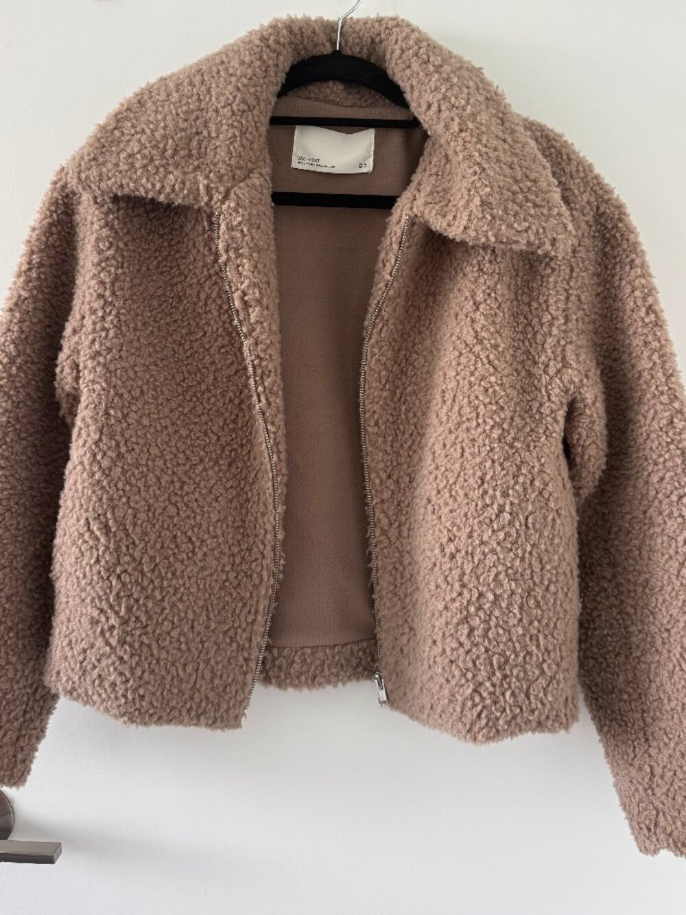 Teddy Sherpa Zip Jacket — Mauve Taupe